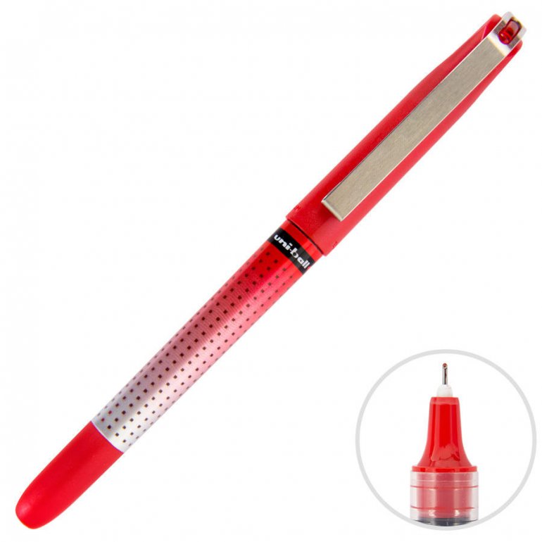 UNİ-BALL UB-185 İĞNE UÇLU ROLLER KALEM 0.5 MM KIRMIZI