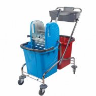 ÇİFT KOVALI TEMİZLİK ARABASI METAL PRESLİ (CK 752 )