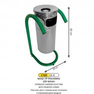 1760 34 LT BAHÇE TİPİ PASLANMAZ ÇÖP KOVASI