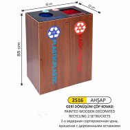 2516 AHŞAP GERİ DÖNÜŞÜM ÇÖP KOVASI 2’Lİ