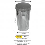 1328 30 LT DOKUNMATİK KAPAKLI KONİK ÇÖP KOVASI