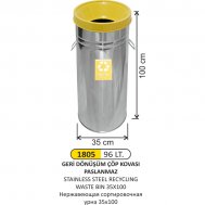 1805 96 LT GERİ DÖNÜŞÜM ÇÖP KOVASI PASLANMAZ