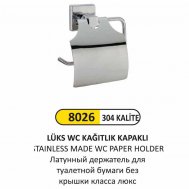 8026 LÜKS WC KAĞITLIK KAPAKLI (304 KALİTE)