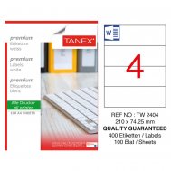 Tanex Tw-2404 Lazer Etiket 210 mm x 74,25 mm