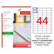 Tanex Tw-2044 Şeffaf Etiket 48,5 mm x 25,4 mm
