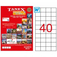 Tanex Tw-2040 Beyaz Adresleme ve Postalama Etiketi 52.5 mm x 29.7 mm