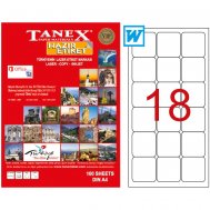 Tanex Tw-2018 Beyaz Adresleme ve Postalama Etiketi 63.5 mm x 46.6 mm