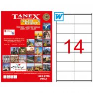Tanex Tw-2614 Beyaz Adresleme ve Postalama Etiketi 105 mm x 40 mm